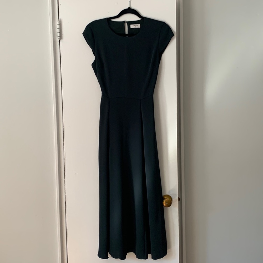 Like new deep green Babaton dress. Beautiful open back detail. Great for spring